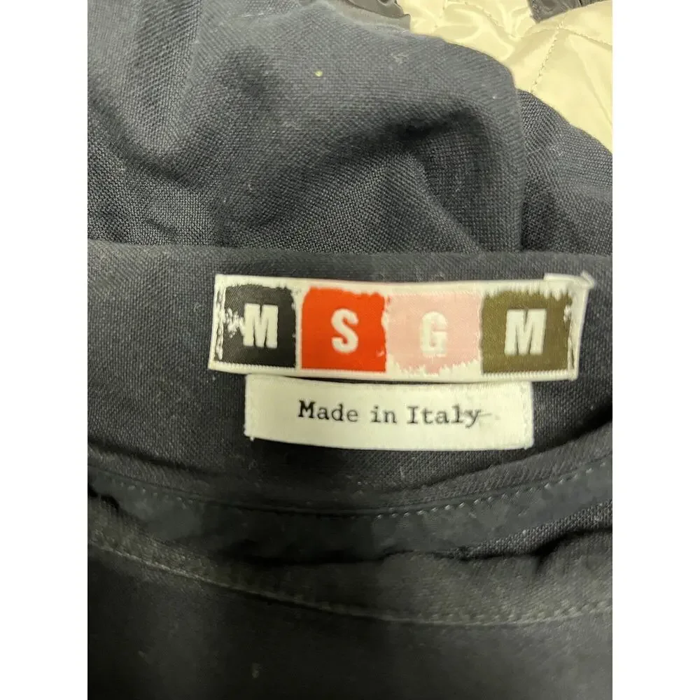 MSGM Black Cotton Patch Embroidered Pullover Sweatshirt Top Size 42 US 6 - Picture 4 of 5
